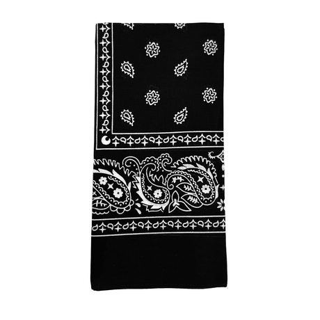 15x BULK BANDANA Paisley 100% COTTON Head Wrap Bandanna Head Wrap Summer Scarf - Black
