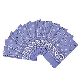 15x Lilac Paisley Bandana Bulk Pack - 100% Cotton Head Wrap/Durag/Scarf/Mask