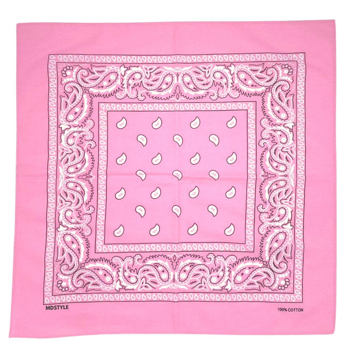 15x BULK BANDANA Paisley 100% COTTON Head Wrap Bandanna Summer Scarf - Light Pink