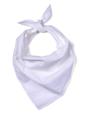 15x White Plain Bandana Bulk Pack - 100% Cotton Head Wrap/Durag/Scarf/Mask