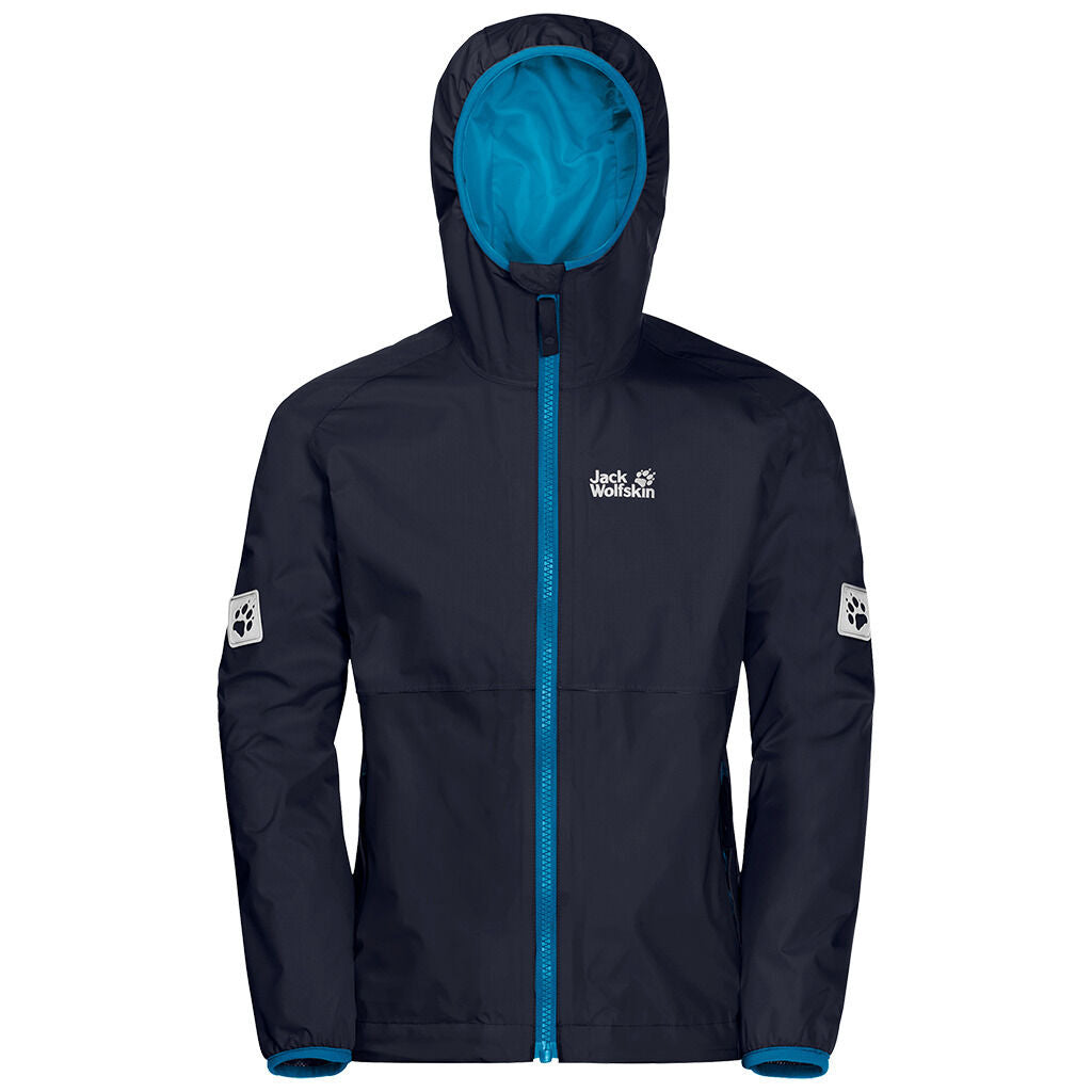 Jack Wolfskin Boys Rainy Days Jacket (Waterproof & Windproof) - Night Blue