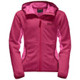 Jack Wolfskin Tongari Girls Fleece Hoodie Jumper - Azalea Red