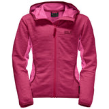 Jack Wolfskin Tongari Girls Fleece Hoodie Jumper - Azalea Red