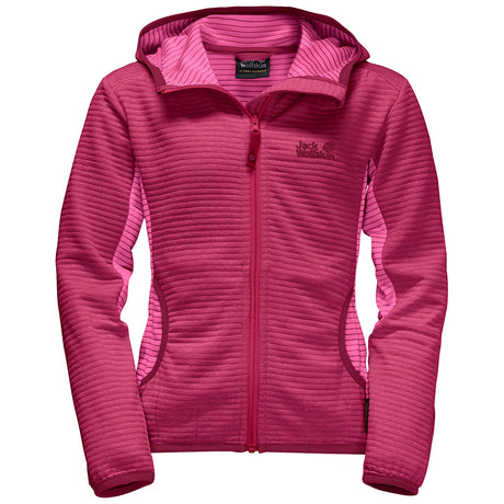 Jack Wolfskin Tongari Girls Fleece Hoodie Jumper - Azalea Red
