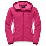 Jack Wolfskin Tongari Girls Fleece Hoodie Jumper - Azalea Red