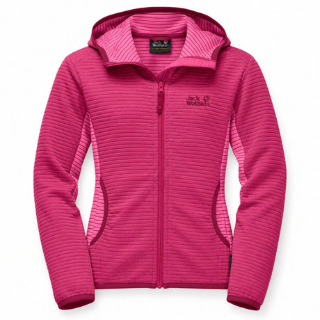 Jack Wolfskin Tongari Girls Fleece Hoodie Jumper - Azalea Red
