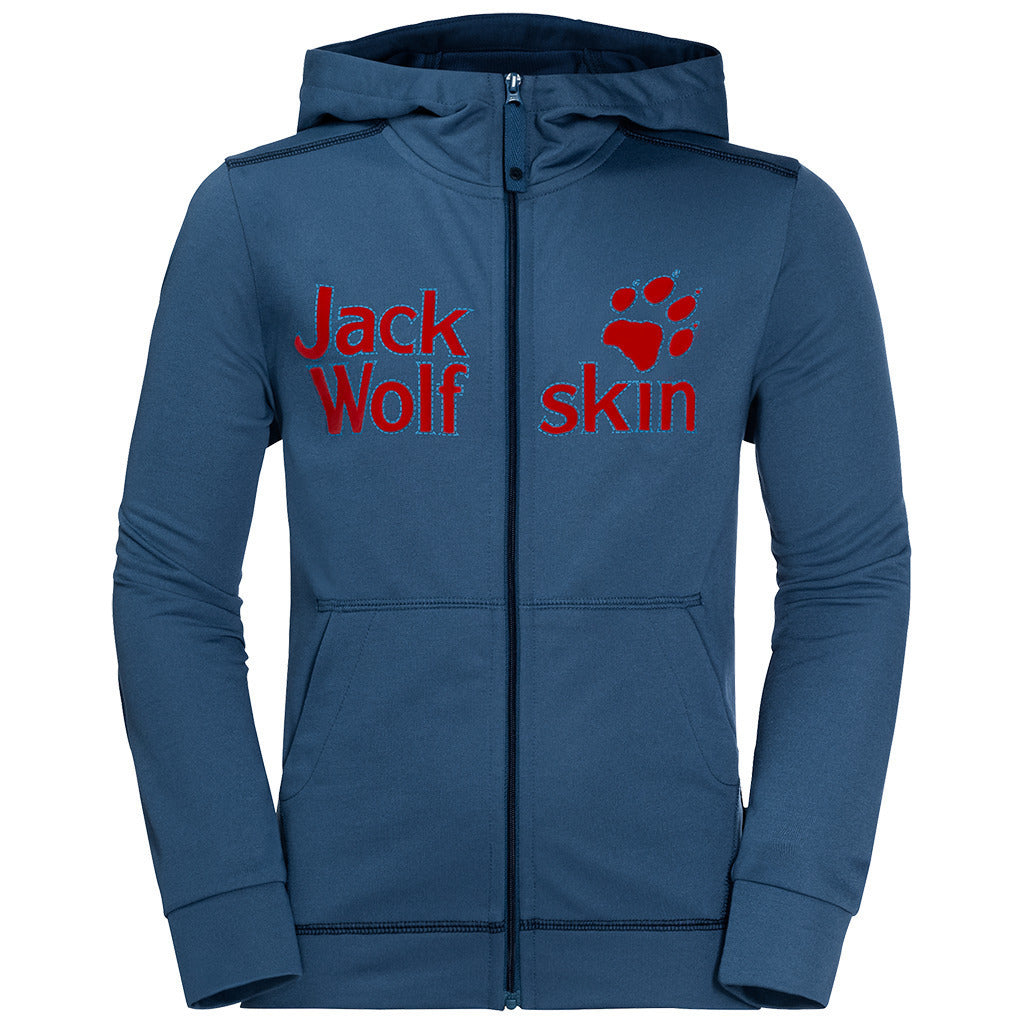 Jack Wolfskin Kids Redland Jacket Jumper Full Zip Hoodie Warm Winter Childrens - Ocean Wave