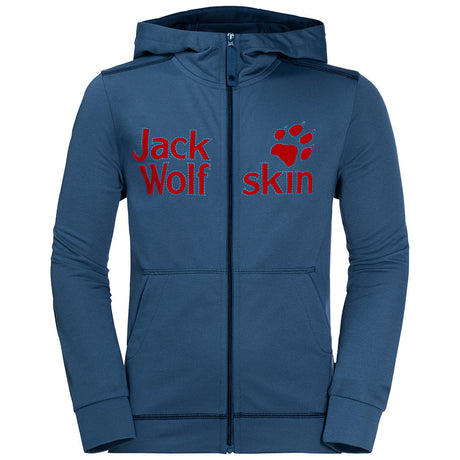 Jack Wolfskin Kids Redland Jacket Jumper Full Zip Hoodie Warm Winter Childrens - Ocean Wave