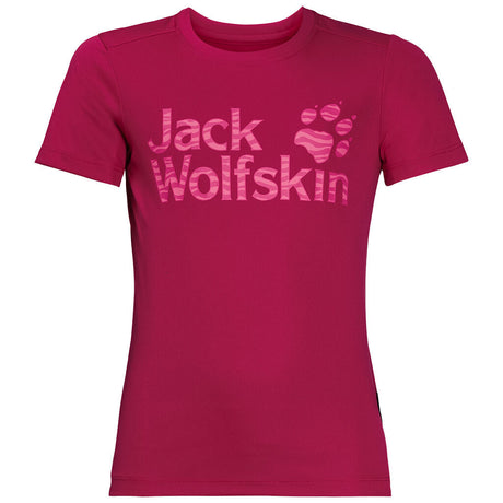 Jack Wolfskin Girls Jungle UPF50+ Sun Shield T-Shirt - Azalea Red (Kids UV Protection)