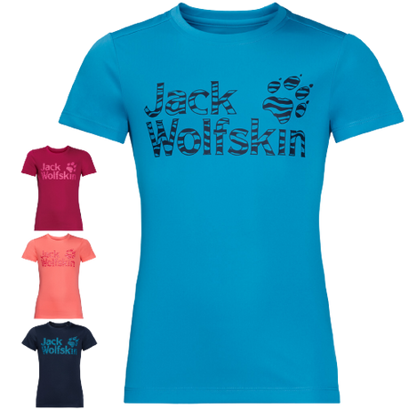 Jack Wolfskin Kids Jungle T Shirt Tee Top Sun UV Shield Shirt Childrens UPF 50+ - Night Blue