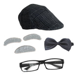 Grampy Instant Disguise Cap Glasses Grandpa Halloween Costume Kit in Dark Grey