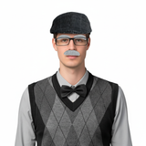 Grampy Instant Disguise Cap Glasses Grandpa Halloween Costume Kit in Dark Grey
