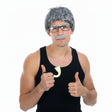 5pc Set Grandpa Halloween Costume Grandfather Wig Glasses Pipe Old Man Dress Up 