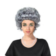 Grandma Instant Disguise Grey Curly Wig Necklace Glasses Halloween Accessory Kit