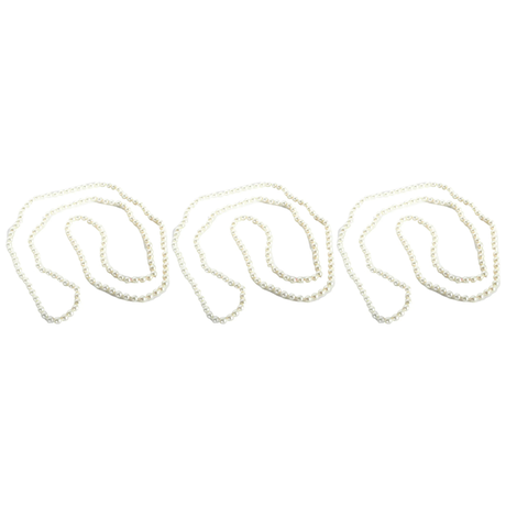 3x Long Faux Pearl Necklace Bulk Pack - 1920s Flapper/Vintage (Costume Accessory)
