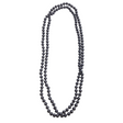 74cm Long Pearl Necklace - 1920s Gatsby/Flapper/Burlesque (Costume Accessory) - Charcoal Grey