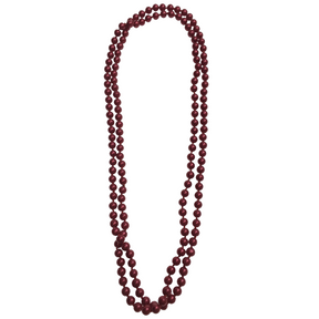 74cm Long Pearl Necklace - 1920s Gatsby/Flapper/Burlesque (Costume Accessory) - Red