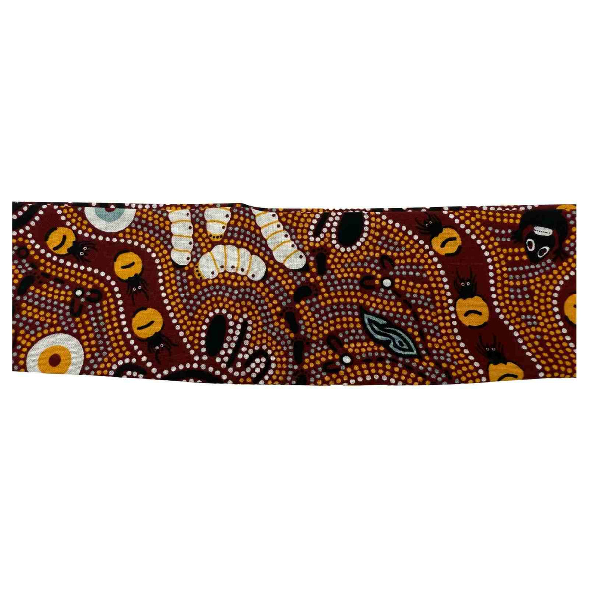 Jacaru 1674 Bush Tucker Cotton Hat Scarf - Aboriginal Art by Nambooka (Vegan Friendly)