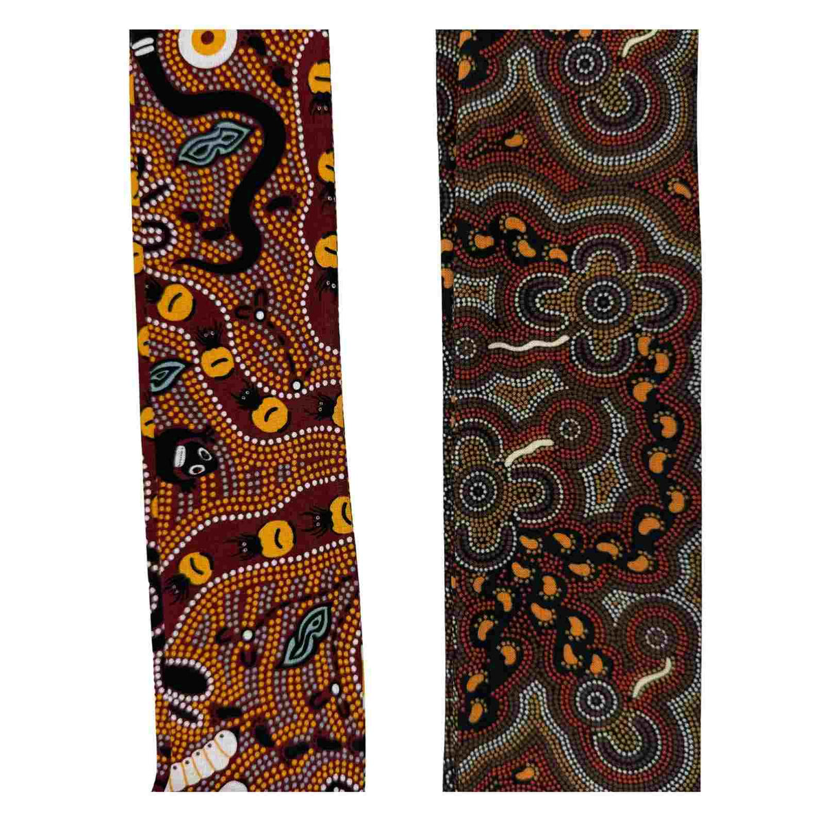 Jacaru 1674 Bush Tucker Cotton Hat Scarf - Aboriginal Art by Nambooka (Vegan Friendly)