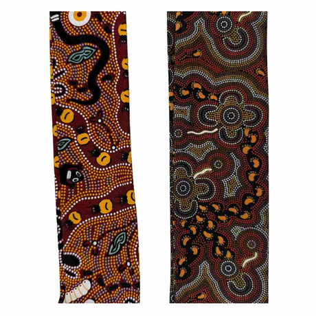 Jacaru 1675 Walkabout Cotton Hat Scarf - Aboriginal Art by Nambooka (Vegan Friendly)
