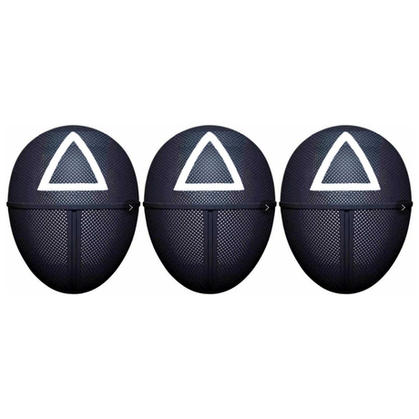 3x Adult Squid Guard Triangle Mask Pack – Halloween & Fancy Dress