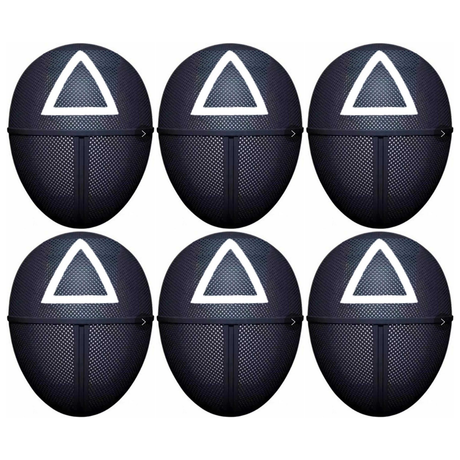 6x Adult Squid Guard Triangle Mask Bulk Pack – Halloween & Fancy Dress