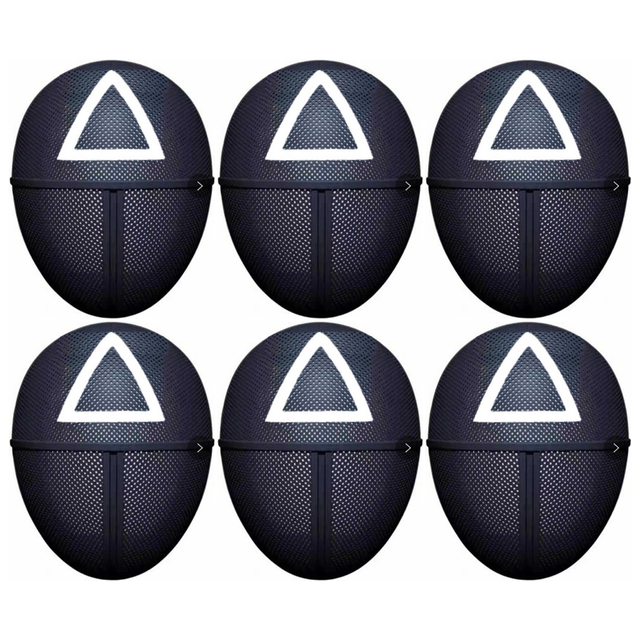 6x Adult Squid Guard Triangle Mask – Halloween & Fancy Dress (Bulk Pack)