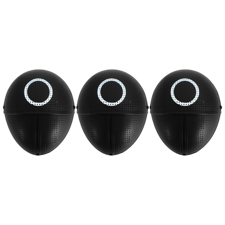 3x Adult Squid Guard Circle Mask Pack – Halloween & Fancy Dress