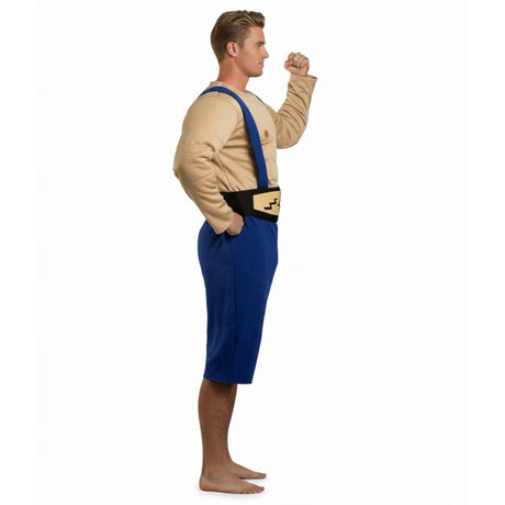 Mens Muscle Man Costume Suit Chest Boxing Champion Hero Halloween