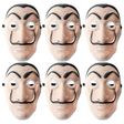 6x Salvador Dali Plastic Mask Bulk Pack - Robbery/Heist Costume
