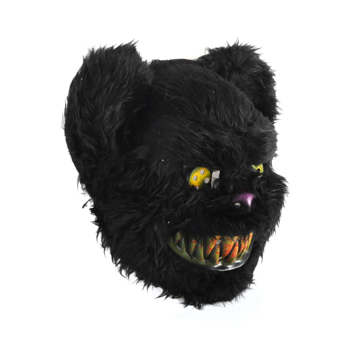 Scary Black Bear Fluffy Animal Mask – Halloween & Fancy Dress