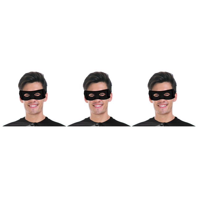 3x Thief/Burglar Mask – Bandit/Pirate Robber Costume Bulk Pack (Halloween & Fancy Dress)