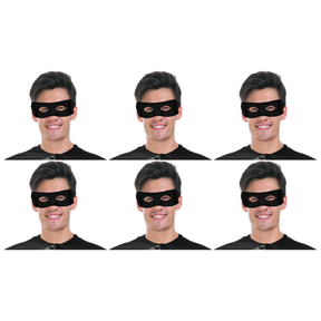 6x Thief/Burglar Mask – Bandit/Pirate Robber Costume Bulk Pack (Halloween & Fancy Dress)
