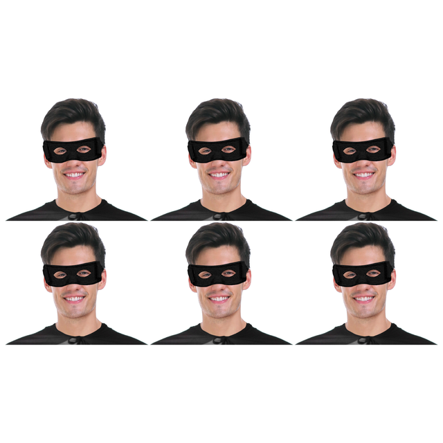 6x Thief/Burglar Mask – Bandit/Pirate Robber Costume Bulk Pack (Halloween & Fancy Dress)