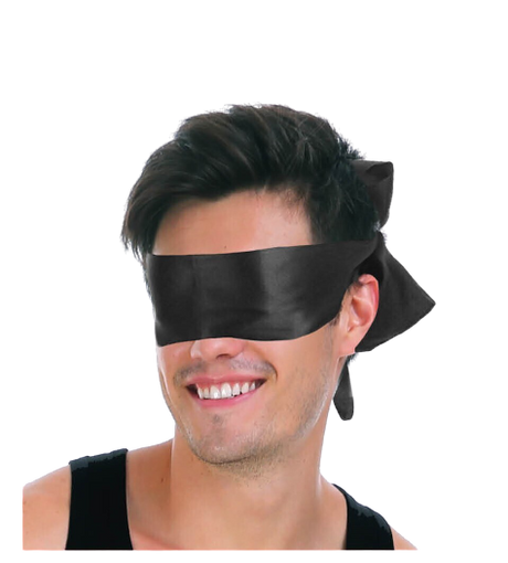 Blindfold Eye Mask Sleep Adult Toy Fun Soft Role Play Satin Fun - Black