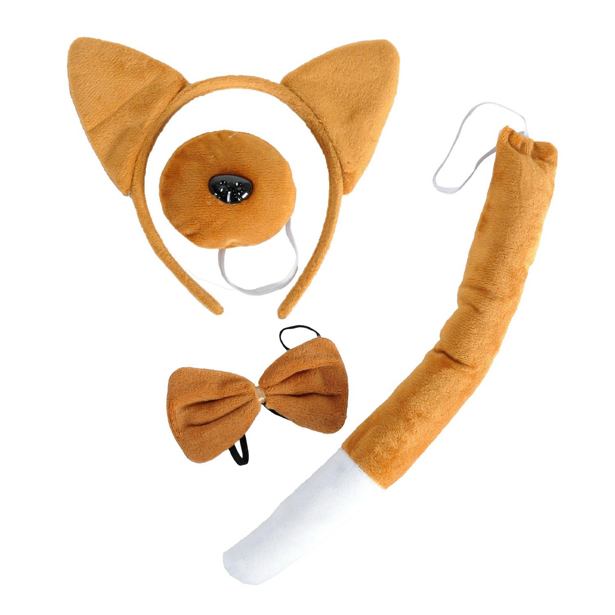 Brown Dog Dingo Costume Kit 4-Piece Set Animal Headband with Ears and Tail