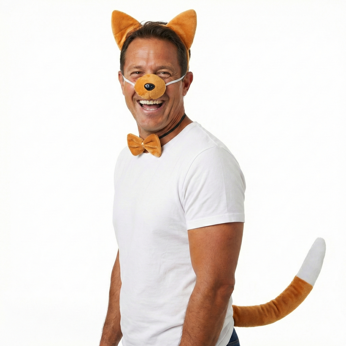 Brown Dog Dingo Costume Kit 4-Piece Set Animal Headband with Ears and Tail