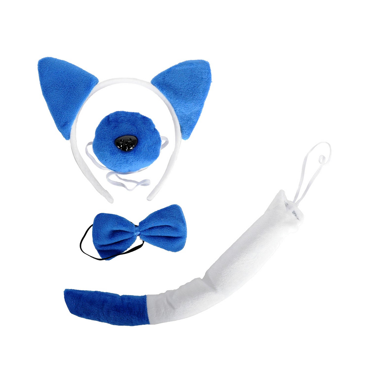 Blue Dog Dingo Costume Kit 4-Piece Set Animal Headband with Ears and Tail