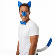 Blue Dog Dingo Costume Kit 4-Piece Set Animal Headband with Ears and Tail