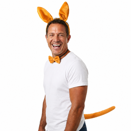 3pcs Kangaroo Animal Set - Bow Tie, Tail & Ears (Book Week & Halloween Fancy Dress)