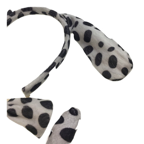 3pcs Dalmatian Dog Ear Headband Set w/ Bow & Tail - Animal Halloween & Fancy Dress Costune
