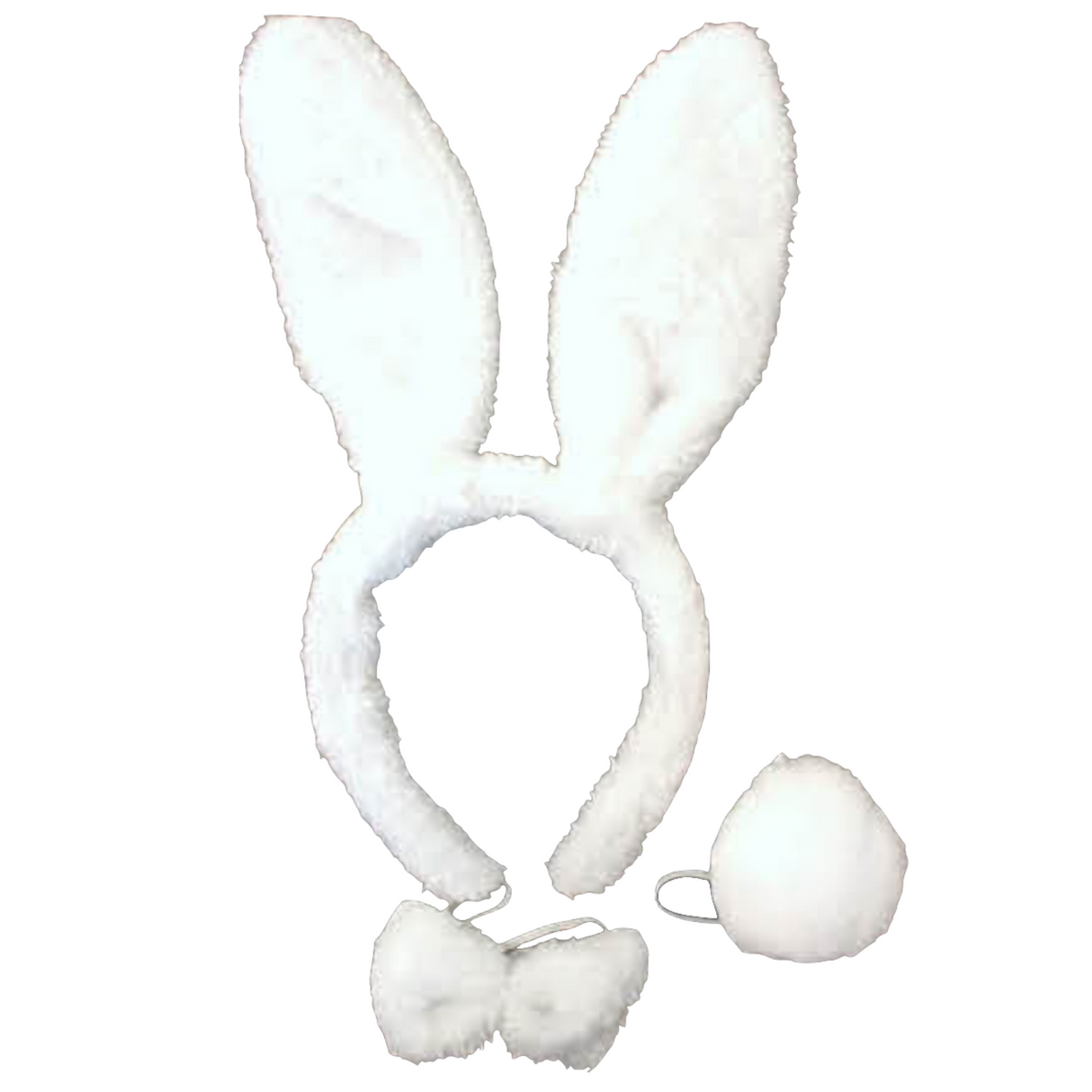 2pc Rabbit + Zebra Animal Headband Set w/ Bow & Tail (Halloween & Fancy Dress)