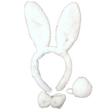 2pc Rabbit + Zebra Animal Headband Set w/ Bow & Tail (Halloween & Fancy Dress)