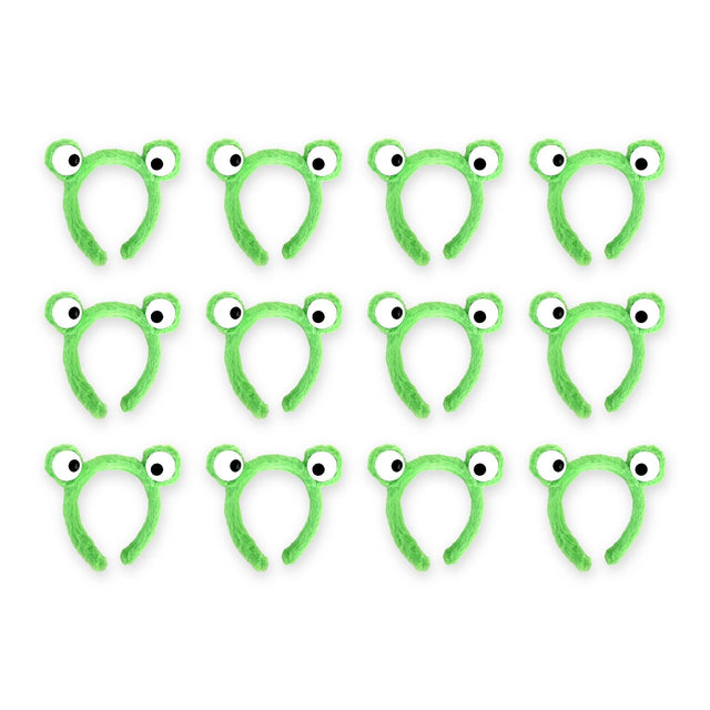 12x Plush Frog Eyes Animal Party Costume Dress Up Zoo Headband Book Week in Green