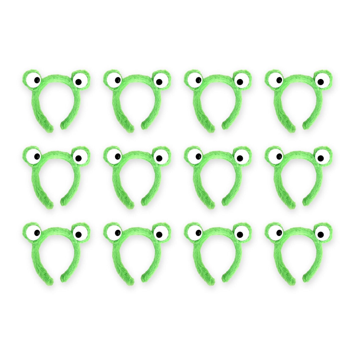 12x Plush Frog Eyes Animal Party Costume Dress Up Zoo Headband Book Week in Green