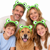 6x Plush Frog Eyes Animal Party Costume Dress Up Zoo Headband Book Week in Green