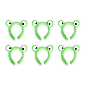 6x Plush Frog Eyes Animal Party Costume Dress Up Zoo Headband Book Week in Green