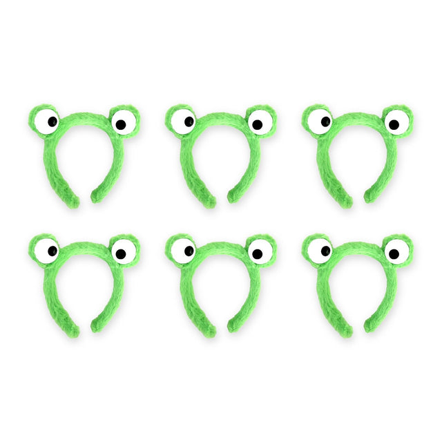 6x Plush Frog Eyes Animal Party Costume Dress Up Zoo Headband Book Week in Green
