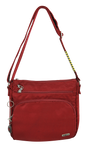 FIB Mens Crossbody Bag Satchel Adjustable Shoulder Strap Travel - Burgundy