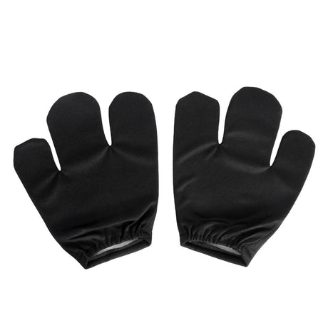 6x Jumbo 3-Finger Cartoon Costume Gloves Bulk Pack - Black (Plush Mascot Dress Up Mitts Pair)